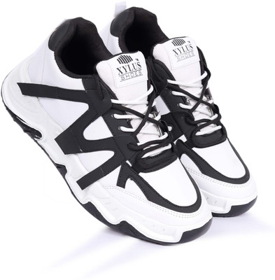Xylus Trendy Casual Sneakers Gym and Walking Shoes Sneakers For Men(White, Black , 8)