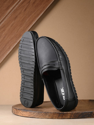 Bucik Men Comfortable Lightweight Slip On Loafers Loafers For Men(Black , 9)