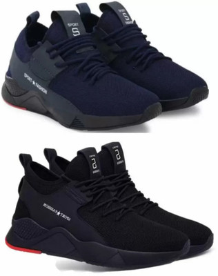 WELDONE Sneakers For Men(Black, Blue , 7)