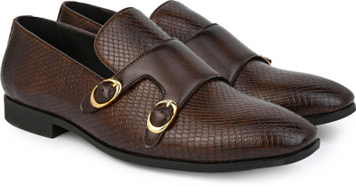 House of Pataudi Monk Strap For Men(Tan , 11)