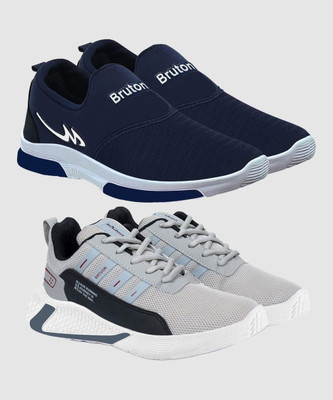 BRUTON 2 Combo Sneaker Shoes Sneakers For Men(Grey, Blue , 10)