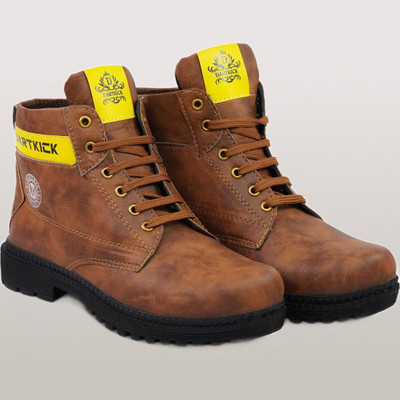 DARTKICK DARTKICK Trendy High Ankle Casual Shoes for Men High Tops For Men(Tan , 7)