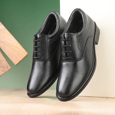 AUSERIO Genuine Leather Formal Shoes Light|Comfort|Trendy|Premium Shoes Oxford For Men(Black)