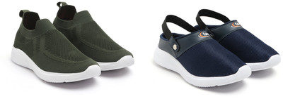 Face Stylish Sports Shoes for Men – Ideal for Running, Gym & Training Sneakers For Men(Navy, Olive , 10)