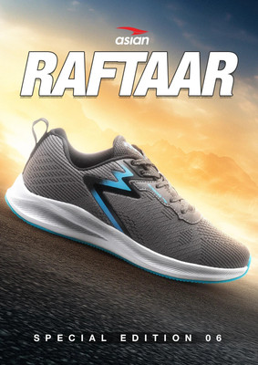 asian Gym,Sports,Walking,Stylish with Extra Comfort Running Shoes RAFTAAR-06 Running Shoes For Men(Grey , 6)