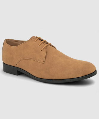 Roadster Men Solid Low Top Synthetic dress and Smart Lace up Sneakers Derby Derby For Men(Tan , 11)