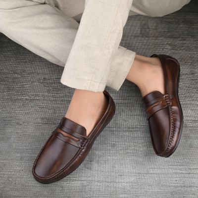 G WALK Lightweight Comfort Summer Trendy Premium stylish Loafers For Men(Brown , 8)
