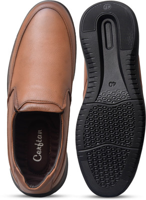 CERFTAN Stylish, Lightweight & Easy to Wear Formal Shoes Slip On For Men(Tan , 7)