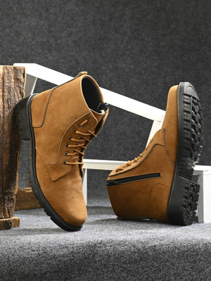 BIG FOX Synthetic Boots For Men(Brown , 7)