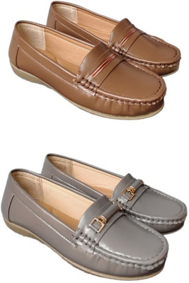 K-NINE Trendy Ethnic Loafer Jutti for Women | Casual Wear-Black_wood rose 911 Casuals For Women(Brown, Grey , 8)
