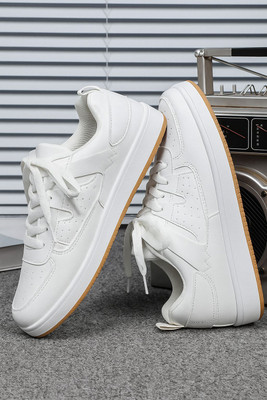 Nilatin White Classic Breathable High-End Fashionable Sneakers For Men(White , 8)