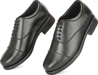 BTOM Lightweight Faux Leather Police and Oxford Police Shoes for Men Boots For Men Oxford For Men(Black)
