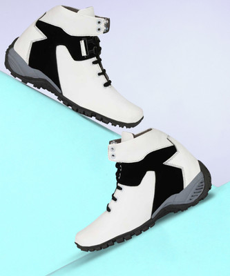 Nisho shoes Boots For Men(White , 7)