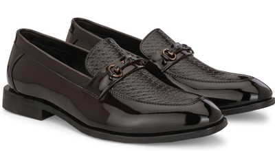 INVICTUS Men Textured Formal Loafers Slip On For Men(Brown , 9)