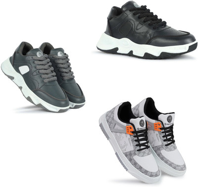 Walkivo Men’s Synthetic leather Shoes | Office & Party Wear Lace‑Up Design Lace Up For Men(Black, Grey, Grey , 9)