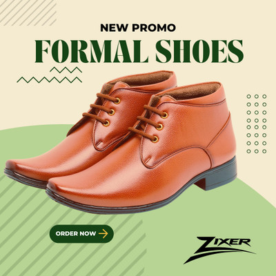 Zixer Ankle Long Formal Boots For Men High Neck Bike Ridding Leather Shoes For Men Lace Up For Men(Tan , 10)