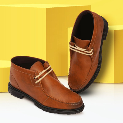 Real Bliss royal look partywear| formal, casual ,fashion men boot's| high top shoes for men Boots For Men(Tan , 10)