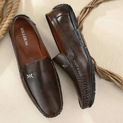 KILLER KL8040 Lightweight Comfort Extra Soft Summer Trendy Premium Stylish Loafers For Men(Brown , 9)