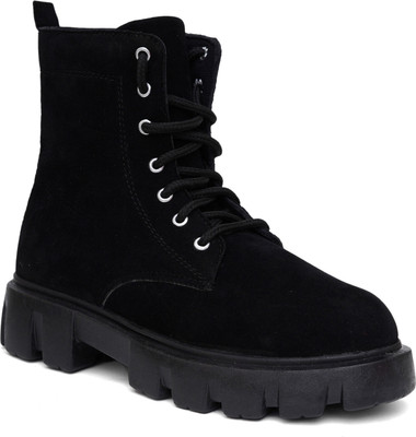 TRYME Comfortable Alluring Ankle length Boots Extra Cushion Inner Sole Boots For Women(Black , 4)