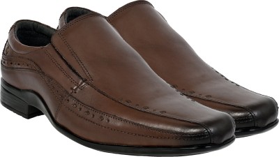 HX London formal shoes Slip On For Men(Brown)