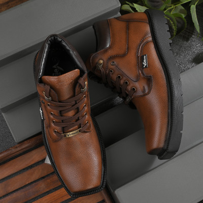Vellinto Vellinto Casual Outdoor Synthetic Leather Boots Casuals For Men(Brown , 10)
