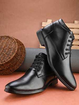 HERE&NOW Lace Up For Men(Black , 9)