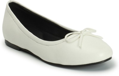 Elle White Slip-On Solid Women Ballerinas Bellies For Women(White , 6)