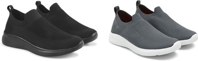 Face Stylish Sports Shoes for Men – Ideal for Running, Gym & Training Sneakers For Men(Grey, Black , 6)