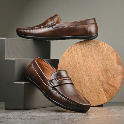 G WALK Loafers For Men(Brown , 7)
