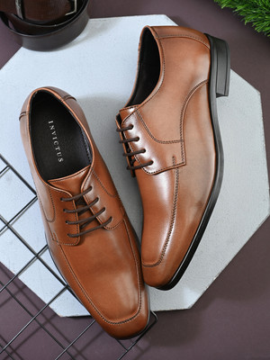INVICTUS Men Premium Leather formal shoes Lace Up For Men(Tan , 7)