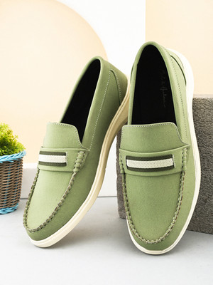 Mast & Harbour Loafers For Men(Green , 10)