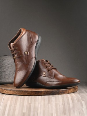 EGOSS Comforts Premium Genuine Leather Slip On For Men(Brown)