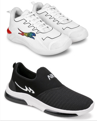 Free Kicks Combo Of 2 Shoes FK-PM-1100 & FK-Mexico Sneakers For Men(Black , 8)