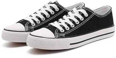 ROCLEX Stylish Trendy Casual Lightweight Canvas Casual Sneaker Shoes for Girls & Womens Canvas Shoes For Women(Black , 7)