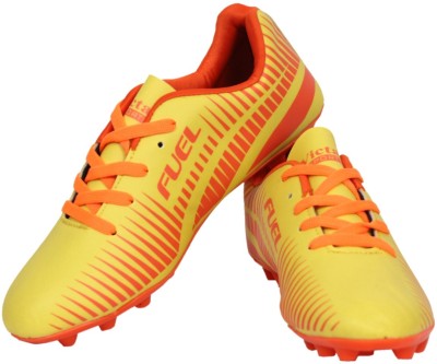 Victall Unisex PU Orange Yellow Sports Football Shoes For Men(Yellow , 10)