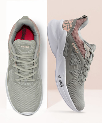 asian -03 Grey Sports,Gym,Jogging,Walking,Training,Stylish Running Shoes For Women(Grey, Pink , 6)