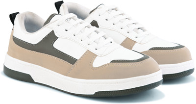 Roadster Men casual sneakers comfort insole lace up basic lightweight lifestyle shoes Sneakers For Men(White , 8)