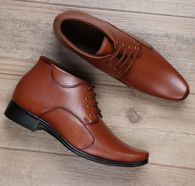 Zixer Lace Up For Men(Tan, Black , 8)