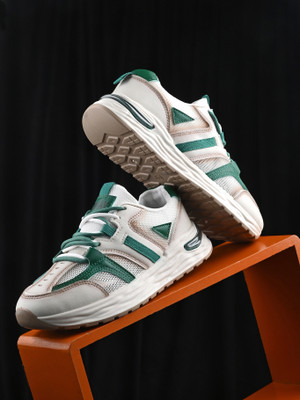 Roadster Walking Shoes For Women(White, Green , 4)