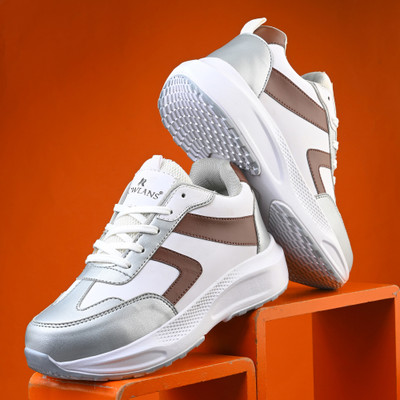 Rowlans comfortable,durable,sport shoe,snerakers,walking & gym Running Shoes For Women(Brown, White , 6)