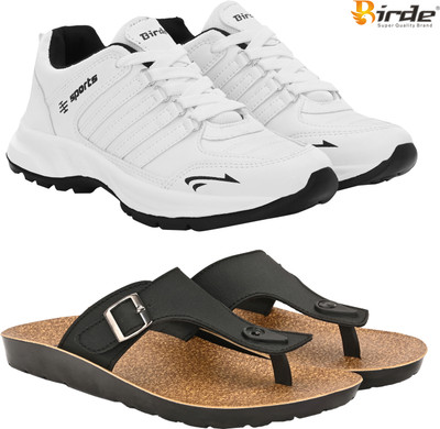 Birde Birde Stylish Combo Pack of 2 Lightweight Gym, Running Shoes With Sandals Walking Shoes For Men(Multicolor , 8)