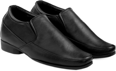 YUVRATO BAXI Men's 3 Inch Hidden Height Increasing Black Formal Slip-On Office Wear Shoes Slip On For Men(Black)