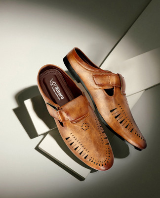 Von kiraro Lazer Cut Casual Comfortable Nagra Kolhapuris For Men (Tan) Loafers For Men(Tan , 7)