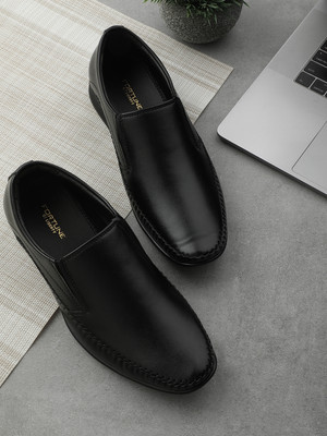 LIBERTY Fortune HML-18E Formal Slip-on Shoes With PU Sole | Comfortable Non Lacing Mocassin For Men(Black , 6)