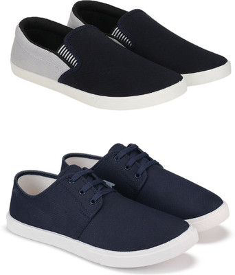 Free Kicks Combo Of 2 Shoes FK-Fitman & FK-201 Sneakers For Men(Navy , 7)