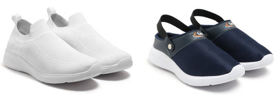 Face Stylish Sports Shoes for Men – Ideal for Running, Gym & Training Sneakers For Men(White, Navy , 6)