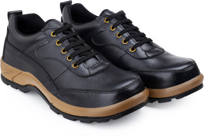 ENRICH FIELD Steel Toe Genuine Leather Safety Shoe Casuals For Men(Black , 9)