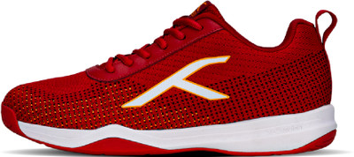 Hundred Blade Lite Non-Marking Badminton Shoes For Men(Red, Orange , 10)