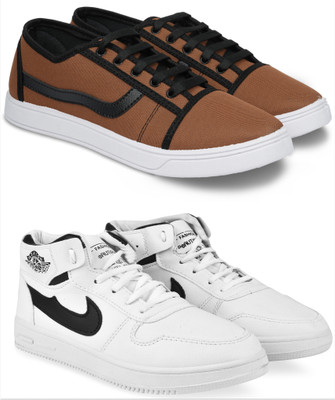 Free Kicks Combo Of 2 Shoes FK-& FK-J-310 Sneakers For Men(White , 7)