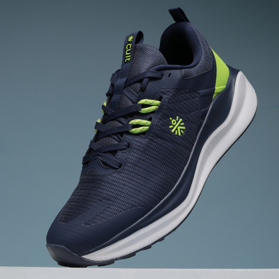 Cult Zyro Running Shoes Enhanced Cushioning Enhanced Grip Lightweight High Traction Running Shoes For Men(Navy, Green , 7)